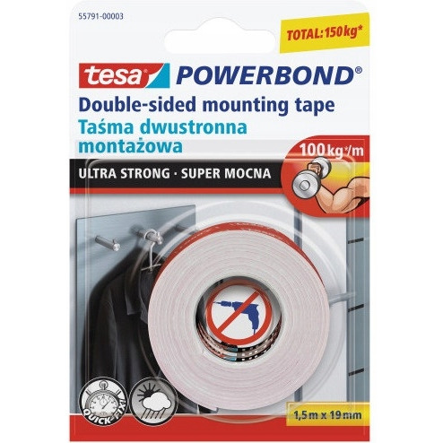Taśma montażowa dwustronna 55791-01 TESSA SUPER MOCNA 1,5mX19mm